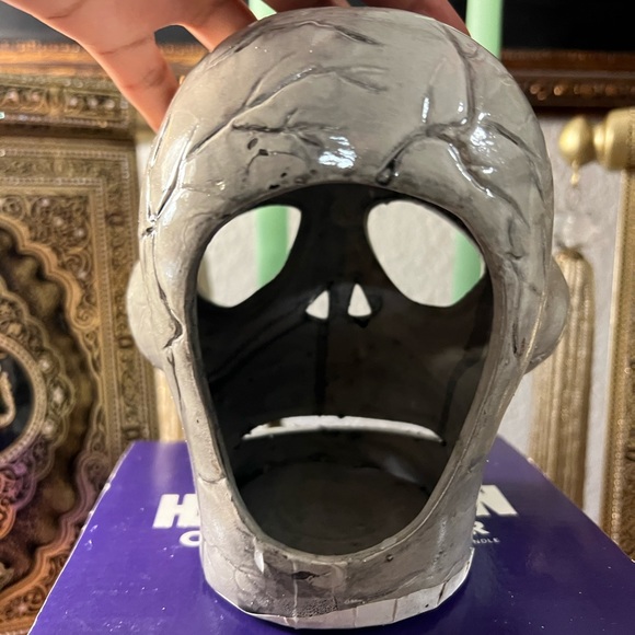 Halloween Skull Spider Web And Spider Luminary Vtg - Picture 5 of 14